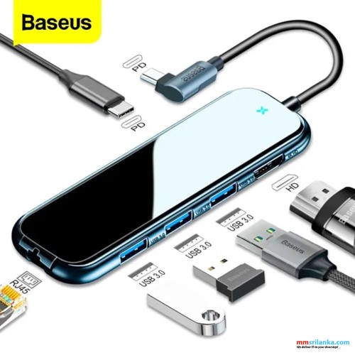 Baseus Multi-functional TYPE-C HUB (Type-C to  3xUSB3.0 / HD4K / RJ45/ PD )